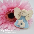 Magnes ceramiczny - aniołek fizjoterapeutka, magnes fizjoterapeuta, anioł fizjoterapeuta, upominek dla fizjoterapeuty, magnes dla fizjoterapeuty, prezent dla fizjoterapeutki, fizjo love, super fizjo design