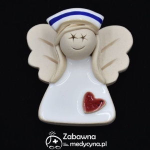 Magnes medyczny - aniołek dla opiekuna medycznego z serduszkiem