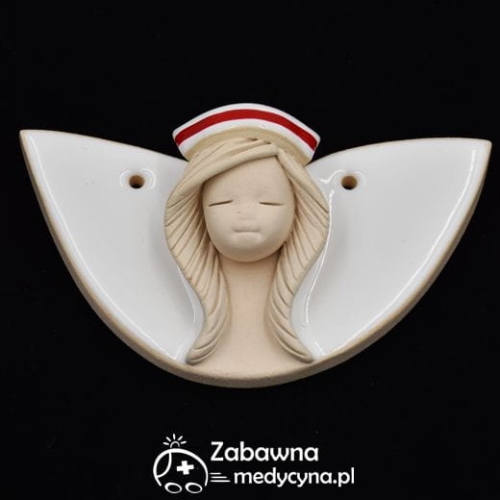 ceramiczna położna ze skrzydełkami, aniołek położna, anioł położna, figurka położna, figurka dla położnej, pomysł na prezent dla położnej, prezent dla położnej, upominek dla położnej, podziękowanie dla położnej,