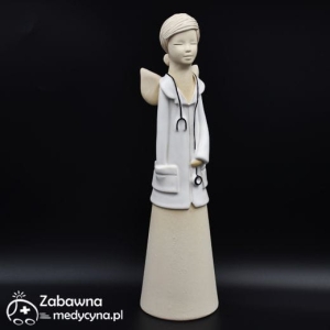 Duży ceramiczny anioł dla lekarki