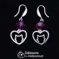 Kolczyki KOTEK Swarovski różowy srebro 925 kot kotek kolczyki kotek kocie kolczyki prezent dla studentki weterynarii biżuteria z kotem kocie kolczyki z kotem kolczyki kotek serce kotek kolczyki swarovski różowy ciemnoróżowy biżuteria kociary 2022