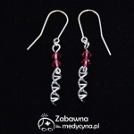 Kolczyki molekularne DNA mini i Swarovski srebro 925