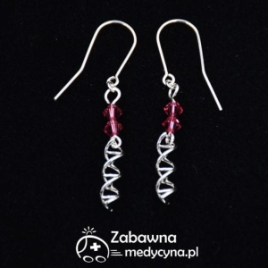 Kolczyki molekularne DNA mini i Swarovski srebro 925