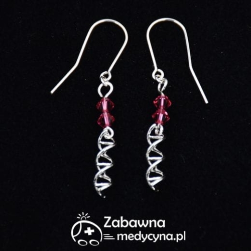 Kolczyki medyczne molekularne DNA mini ze swarovskim srebro 925 super kolczyki DNA  DNA mini swarovski  kolczyki dla studentki medycyny pielęgniarstwa ratownictwa medycznego fizjoterapii kolczyki molekularne kolczyki medyczne kolczyki dla medyka