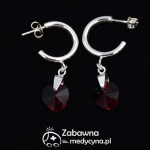 Kolczyki SWAROVSKI SERCE srebro 925