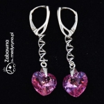 Kolczyki molekularne DNA mini Swarovski Rose srebro 925