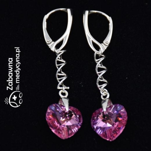 Kolczyki molekularne DNA mini ze swarovskim srebro 925  super kolczyki DNA DNA swarovski kolczyki dla studentki medycyny pielęgniarstwa ratownictwa medycznego fizjoterapii kolczyki molekularne kolczyki medyczne kolczyki dla Pani medyk