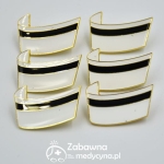 WYPRZEDAŻ - Czepek przypinka pielęgniarski złote wykończenie wada emalii