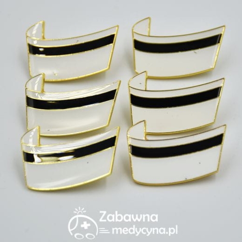 WYPRZEDAŻ - Czepek przypinka pielęgniarski złote wykończenie wada emalii czepek pielęgniarski czepek czarny pasek czepki przypinka pielęgniarka przypinki pielęgniarskie przypinki dla pielęgniarki czepek przypinka do fartucha pielęgniarki