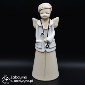Średni ceramiczny anioł dla lekarza