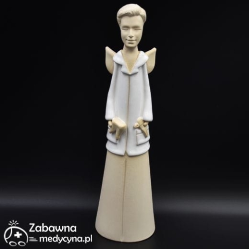 Duży ceramiczny anioł dentysta