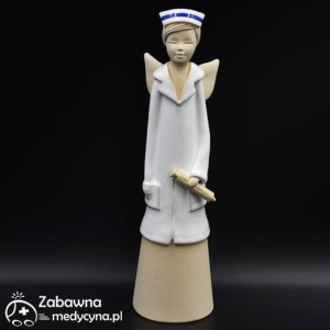 Duży ceramiczny anioł dla opiekuna medycznego