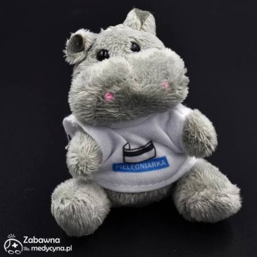 Pluszowy brelok - hipcio PIELĘGNIARKA, brelok pielęgniarka, brelok dla pielęgniarki