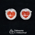 Spinki do mankietów SERCE EKG