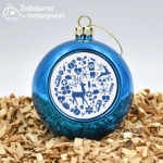 Bombka medyczna świąteczna medycyna na wesoło niebieska