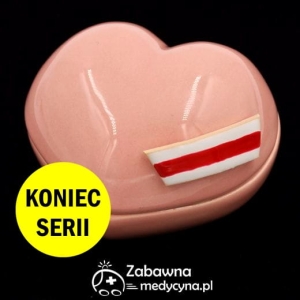 Ceramiczna szkatułka położna serduszko czepek położnej