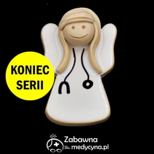 Mały ceramiczny aniołek dla lekarki