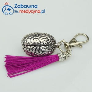 Brelok dla medyka MÓZG z fioletowym chwostem
