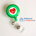 Brelok rozciągany serce EKG zielony