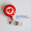 Brelok rozciągany serce EKG czerwony