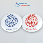 Świąteczna przypinka bombka medyczna do szpitala na święta