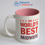 Kubek najlepszej POŁOŻNEJ z kolorowym wnętrzem