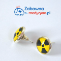 Kolczyki dla Technika RTG, kolczyki promieniowanie, znak promieniowania, biżuteria medyczna, biżuteria dla technika RTG, oryginalne kolczyki dla medyka