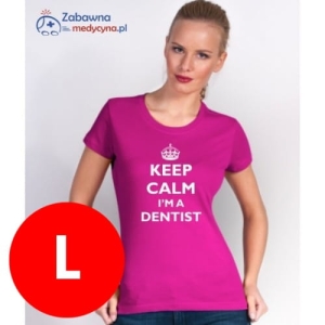 BAZAREK - T-shirt damski KEEP CALM I'M A DENTIST