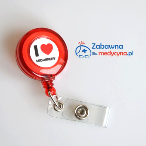 Brelok rozciągany I LOVE MIDWIFERY czerwony
