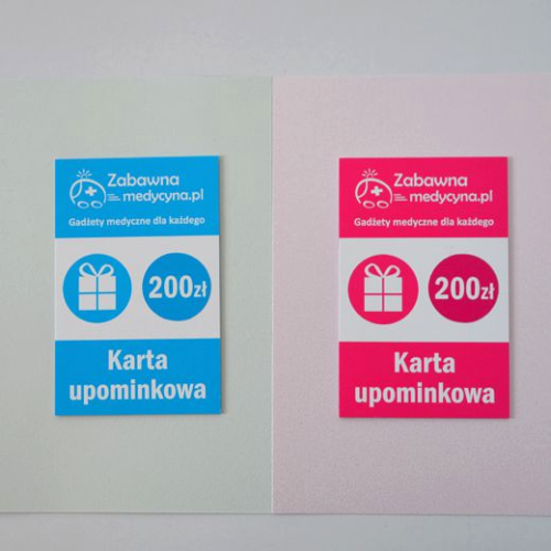 Karta upominkowa 200 zł, prezent dla medyka, kartka prezentowa