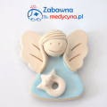 Magnes ceramiczny - aniołek fizjoterapeutka, magnes fizjoterapeuta, anioł fizjoterapeuta, upominek dla fizjoterapeuty, magnes dla fizjoterapeuty, prezent dla fizjoterapeutki, fizjo love, super fizjo design
