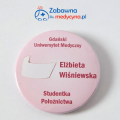 Identyfikator dla studenta, identyfikator przypinka dla studentek pielęgniarstwa i położnictwa, identyfikator z białym czepkiem, identyfikator na uniwersytety medyczne.