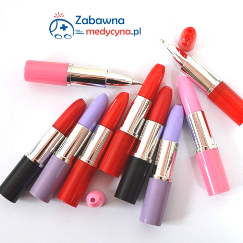 Długopis szminka, długopis pomadka, długopis w kształcie szminki, długopis w kształcie pomadki, długopis dla kobiet, długopis dla pielęgniarki, położnej, lekarza, kolorowe pomadki do pisania.