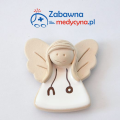 Magnes medyczny aniołek lekarka magnes dla lekarki magnes medyczny upominek dla lekarki magnes anioł gadżet dla lekarki prezenty dla lekarski upominki lekarka figurka lekarki figurka stetoskop studia medyczne studentka medycyny hit prezent