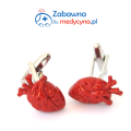 Spinki do mankietów w kształcie serca anatomicznego, oryginalne spinki do mankietów, spinki do koszuli, spinki do mankietów serce, spinki do mankietów dla lekarza, chirurga, kardiologa.