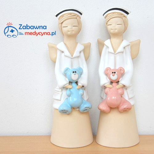 Ceramiczny anioł pielęgniarka, anioł dla pielęgniarki, figurka pielęgniarka, pielęgniarka pediatryczna, prezent dla pielęgniarki