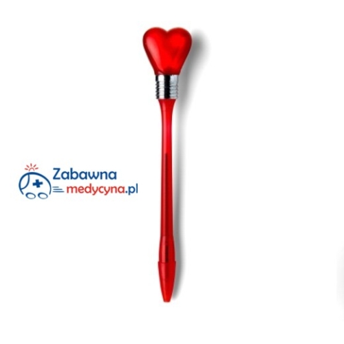 Długopis serduszko, długopis kardiologiczny, długopis dla zakochanych, długopis serce, gadżet na walentynki, gadżet serce.