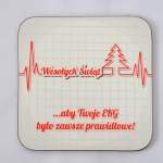 Komplet na prezent medyczny na święta (2 szt.): Podkładka medyczna pod kubek EKG na święta