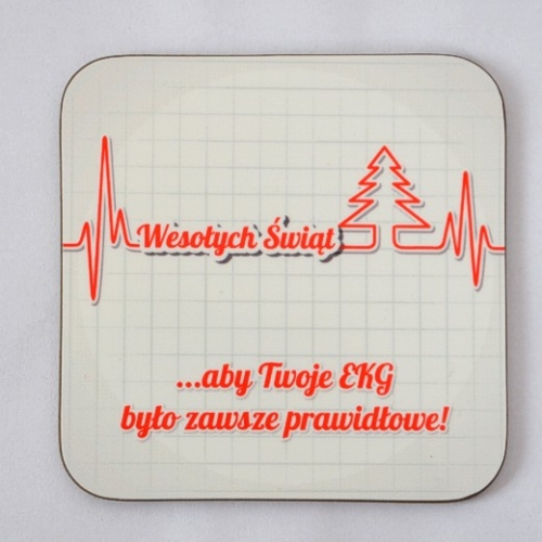 Podkładka pod kubek na prezent, świąteczna podkładka pod kubek, podkładka z życzeniami, prezent na święta dla pielęgniarki, lekarza, prezent dla mamy, prezent dla babci, dziadka.