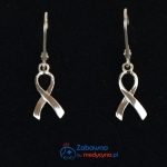 WSTĄŻKA kolczyki onkologiczne walka z rakiem ze srebra 925
