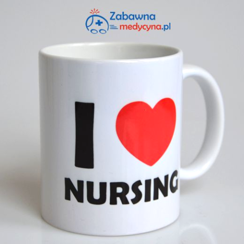 Kubek dla pielęgniarek I love nursing, gadżet dla pielęgniarek, kocham pielęgniarstwo, kubek pielęgniarki. pielęgniarstwo, pielęgniarka, studentki pielęgniarstwa, pielęgniarz, pielęgniarza, prezent dla Pielęgniarki, dzień pielęgniarki