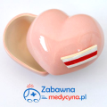 Ceramiczne serduszko z czepkiem położniczym, prezent dla położnej, gadżet dla położnej, upominek dla położnej, pudełeczko na skarby.