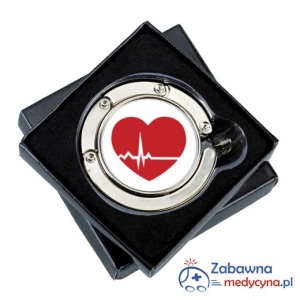 Wieszak linia życia na torebkę dla Pani Medyk z SERCEM EKG