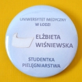 Identyfikator dla studenta, identyfikator przypinka dla studentek pielęgniarstwa i położnictwa, identyfikator z białym czepkiem, identyfikator na uniwersytety medyczne.