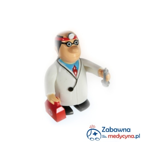 Gadżet dla doktora, chodzący gadżet doktor reklamowy, doktor z PRL, nakręcany lekarz, drepczący doktor, gadżet do gabinetu lekarskiego.