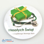 Kompet (5 szt.): Świąteczna przypinka stetoskop