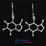 KOFEINA kolczyki molekularne dla miłośniczki kawy srebro 925