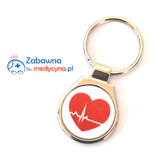 Brelok serce EKG, brelok dla medyka, brelok medyczny, brelok do kluczy, zawieszka medyczna, gadżet medyczny