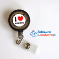 Brelok rozciągany I LOVE NURSING czarny