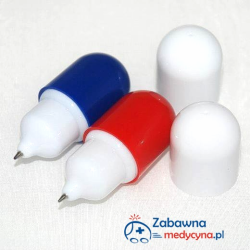 Długopis pigułka idealnie mieści się do damskiej torebki. Jest oryginalnym i praktycznym gadżetem. Długopis dla medyka, długopis pigułka, długopis tabletka, mały długopis, długopis do torebki.